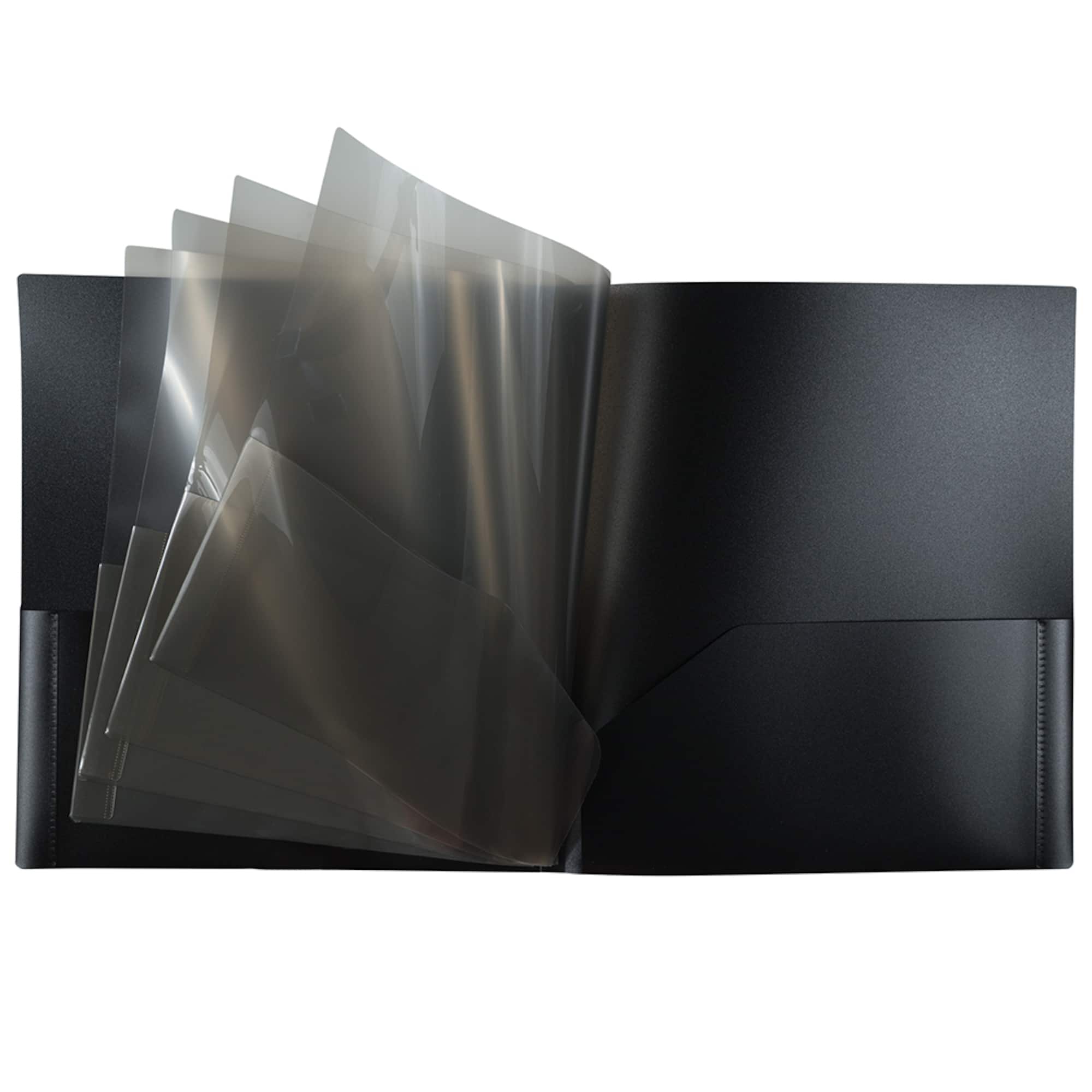 JAM Paper Heavy Duty Plastic 10-Pocket Folder